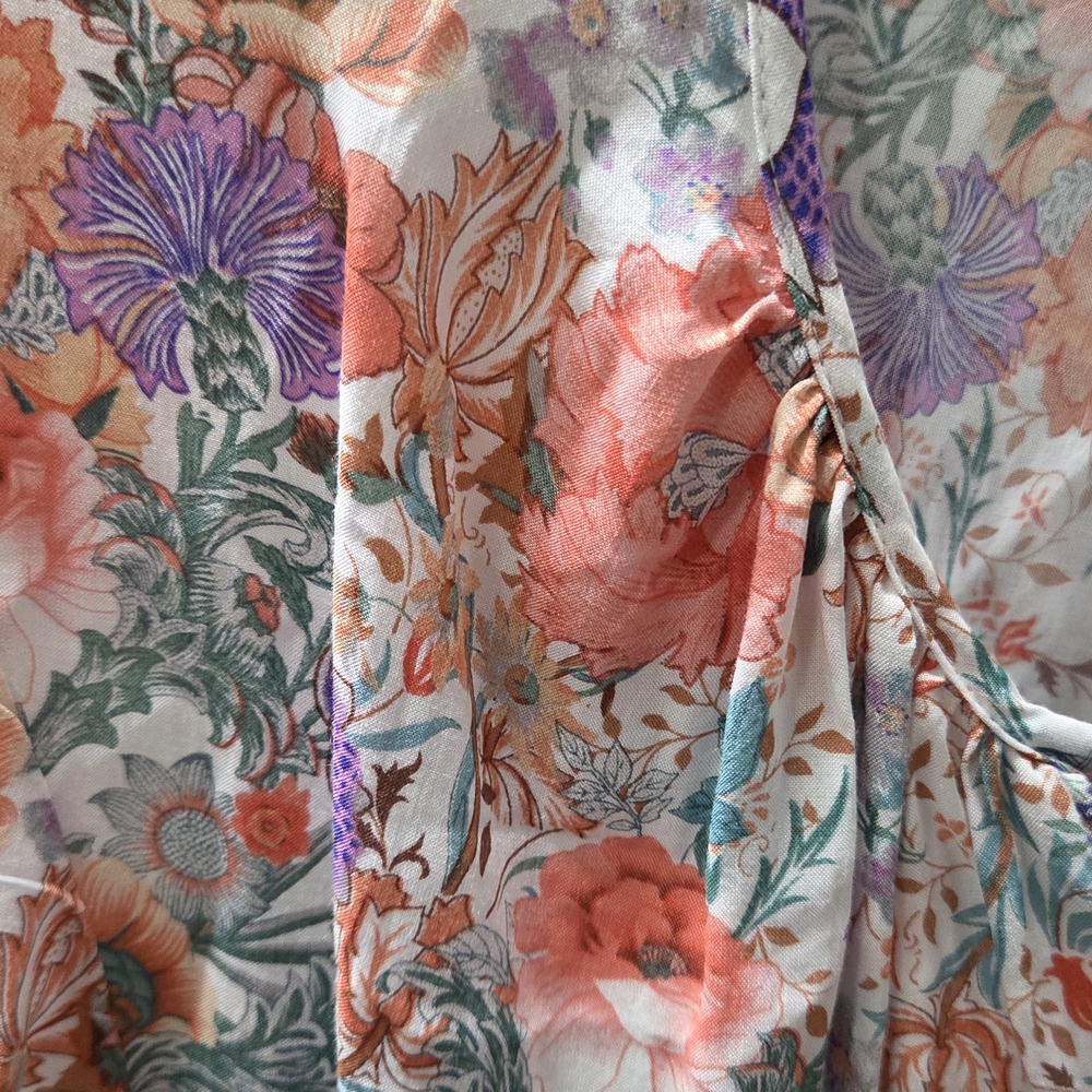 Lucy & Laurel Floral Blouse - Red, Purple, Green - Picture 2 of 6